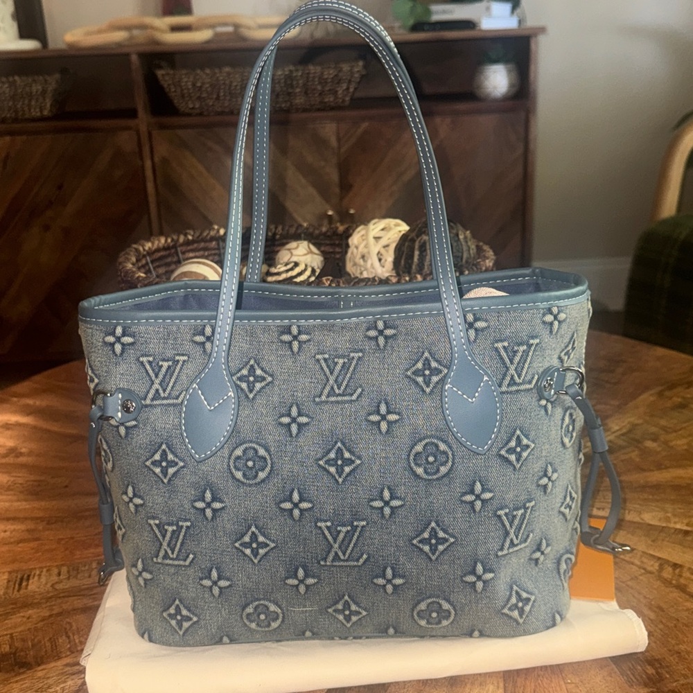 Louis Vuitton Blue Denim Monogram Tote